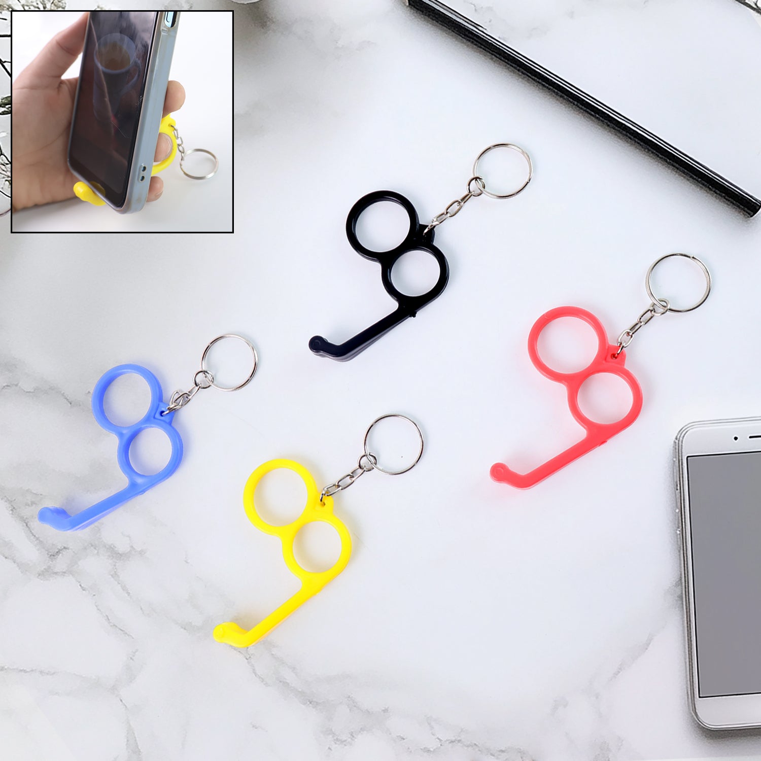 Shop Stylish 2 in 1 Finger Mobile Stand & Keyring Under Rs.8