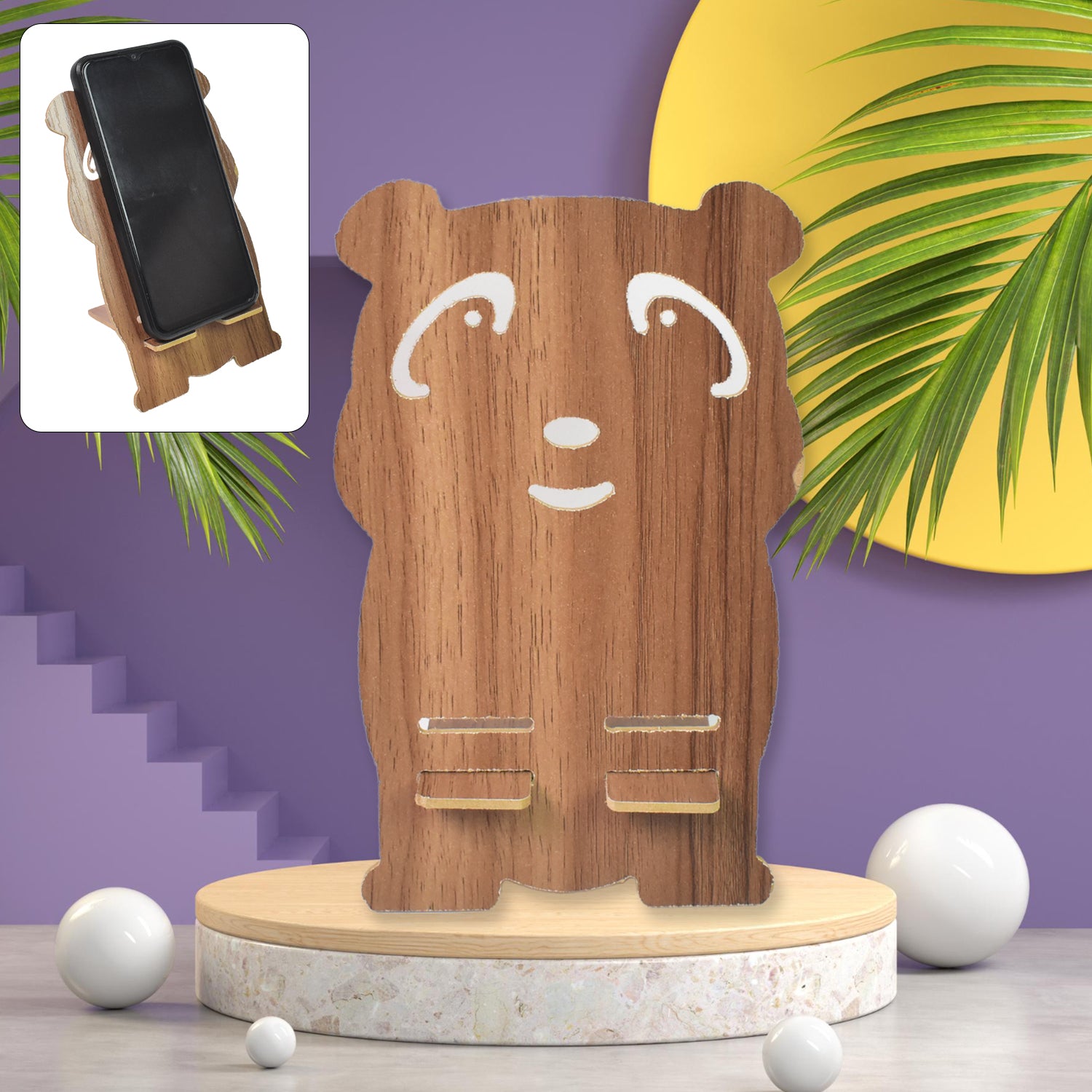 Unique Wooden Mobile Stand for Table | Wooden Phone Stand