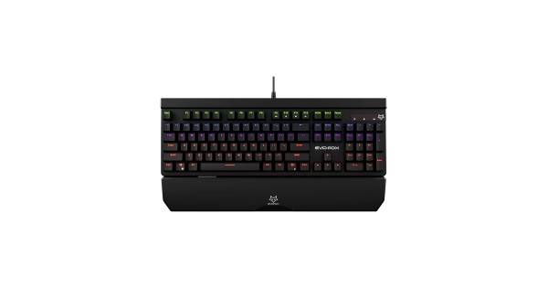 EvoFox Katana Fully Programmable Mechanical Gaming Keyboard with Blue Switches, Backlit Keys, (Black