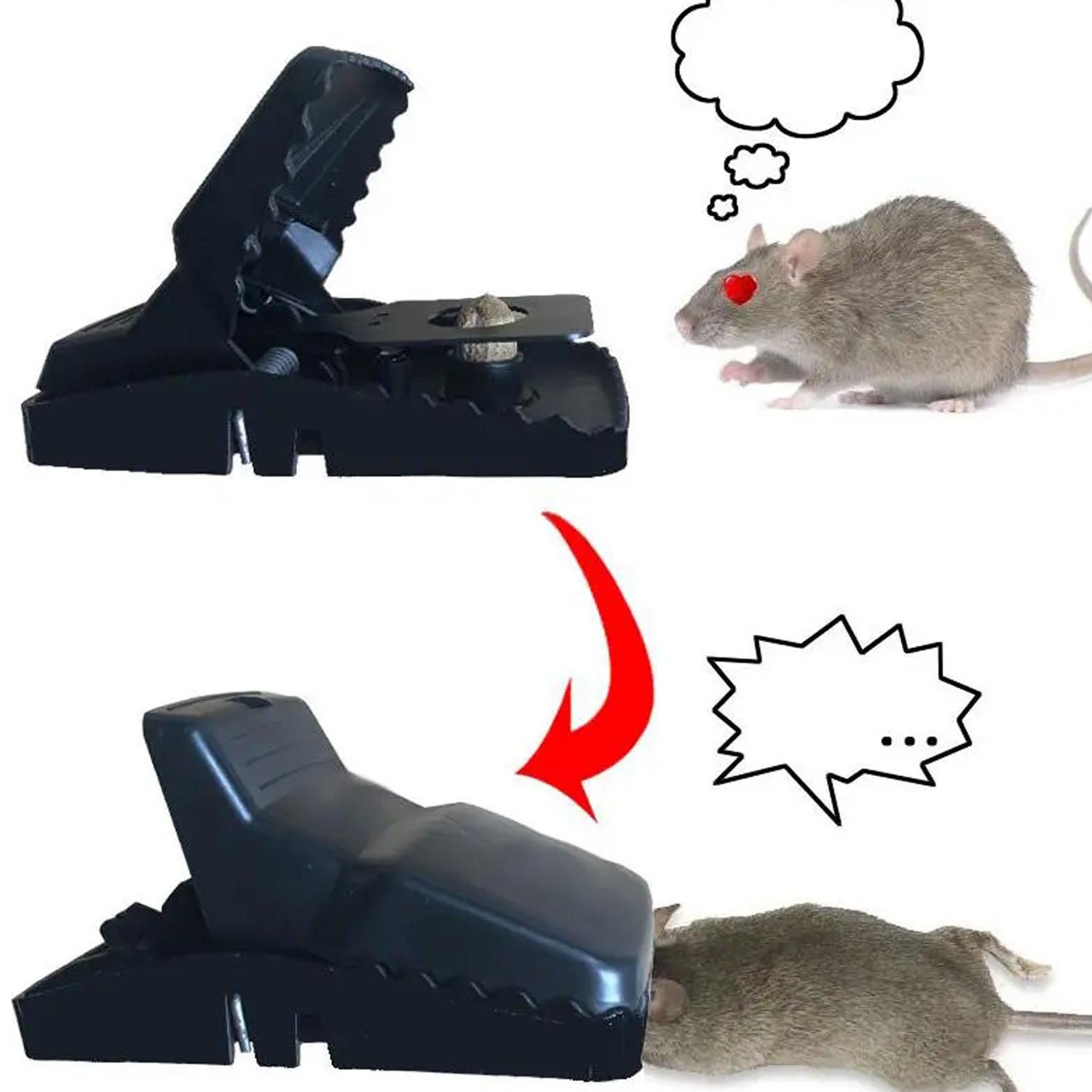 Mouse Trap Cage with Dummy Mouse – Reusable Pest Control for Home & Of