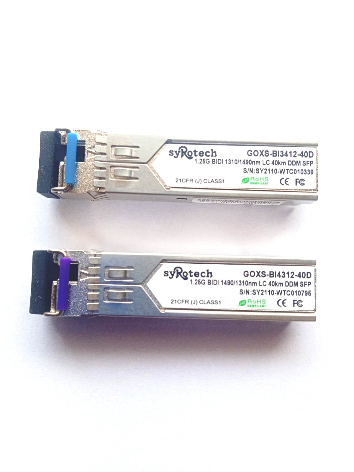 Syrotech 1.25G Bidectional SFP 40 KM-1 Pair ( GOXS -BI3412-40D & GOXS BI4312-40D) -