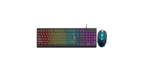 Dyazo Wired Gaming Keyboard and Mouse Combo Static RGB Static Light (only 2 Modes on & Off) for Windows Compatible for PC, Laptop (Black)