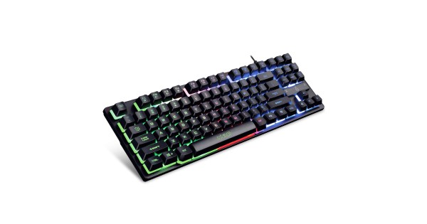 Evofox fireblade gaming wired keyboard with led backlit, 19 anti-ghosting keys and windows lock key tkl black