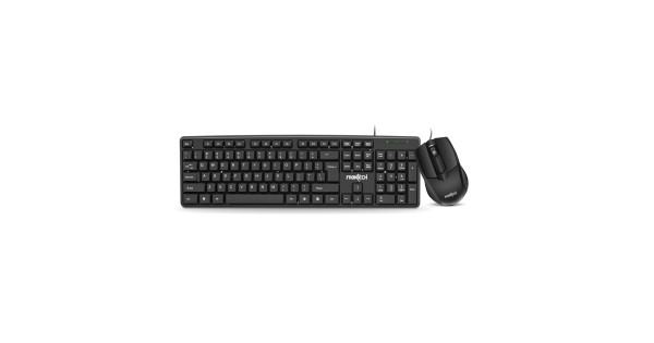 FRONTECH Wired Keyboard and Mouse Combo | Membrane Keys with Retractable Stands | USB Plug & Play | Ergonomic & Comfortable Design (1692, Black)