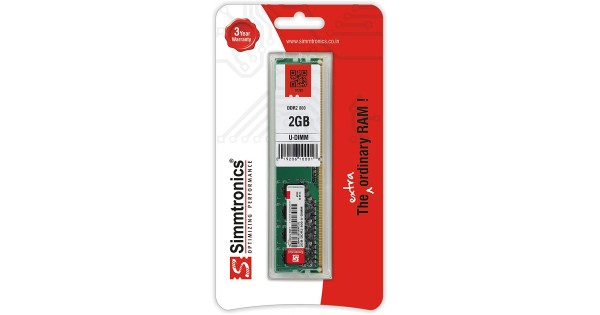 Simmtronics 2GB DDR2 Desktop RAM 800 MHz (PC 6400) With 3 Year Warranty