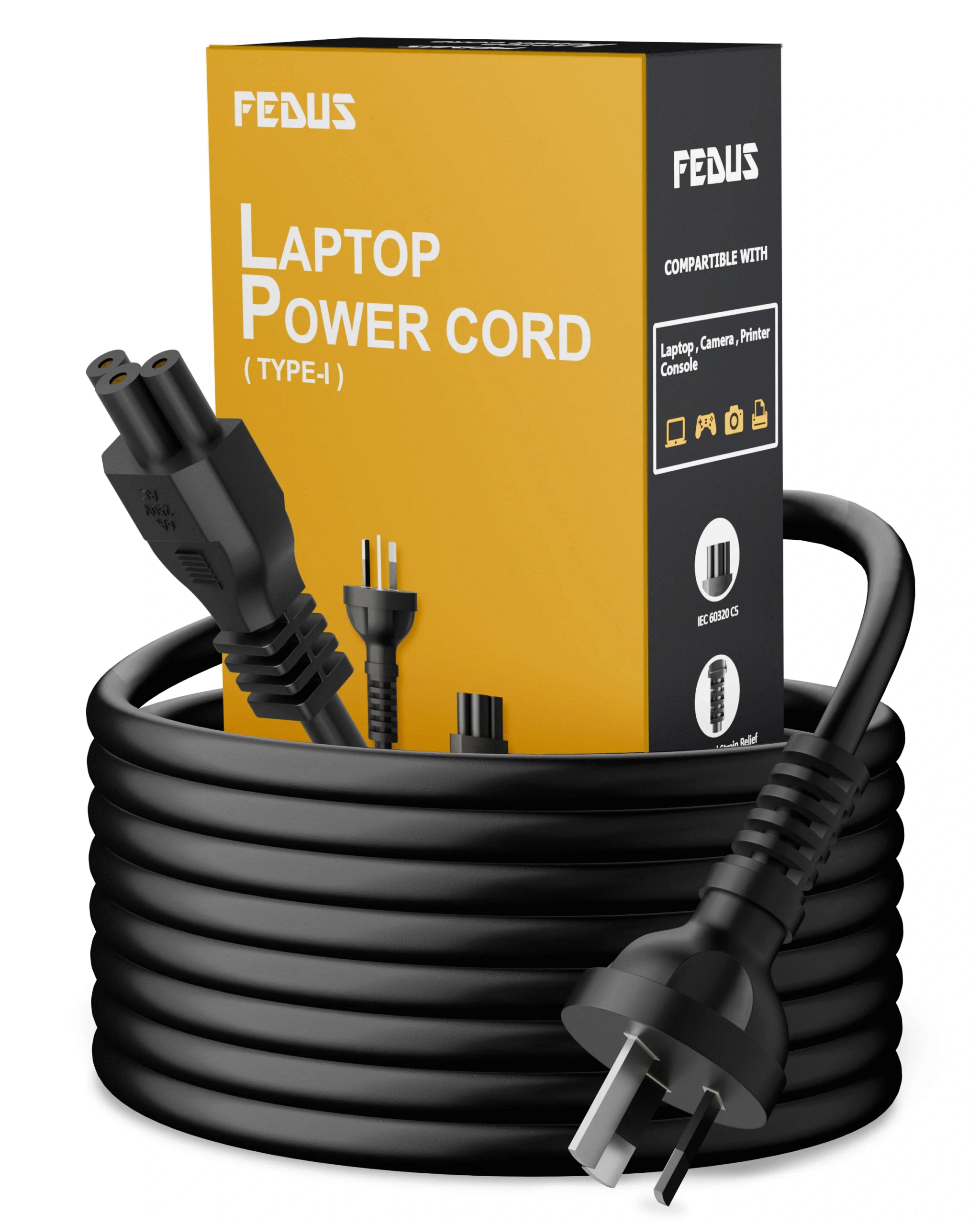 FEDUS 1.8M 3 Prong AU Australia SAA 3 Pins IEC 320 C5 Plug