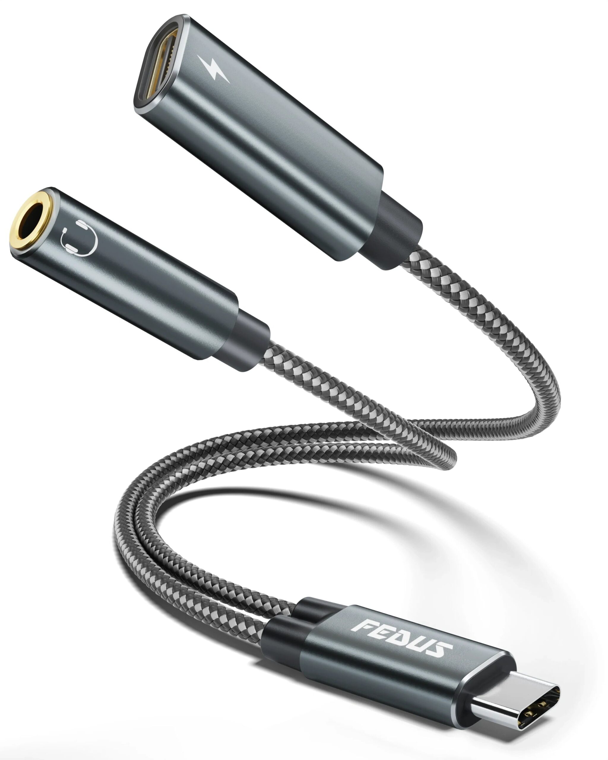 FEDUS 2 in 1 USB C Headphone Charger Aux Audio Dongle Cable