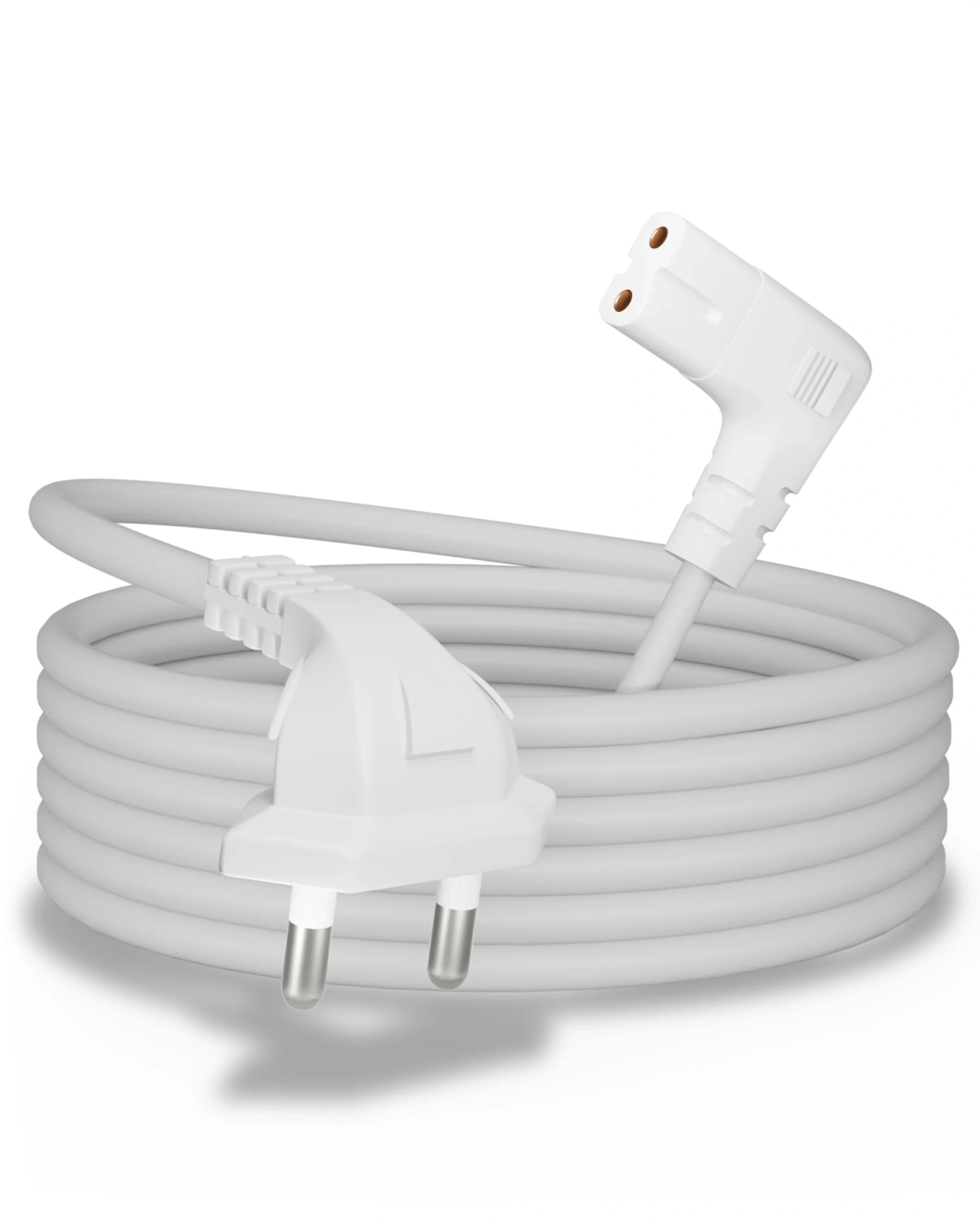 FEDUS 2-Pin L-Shape AC Power Cord-LED TV, Printer White