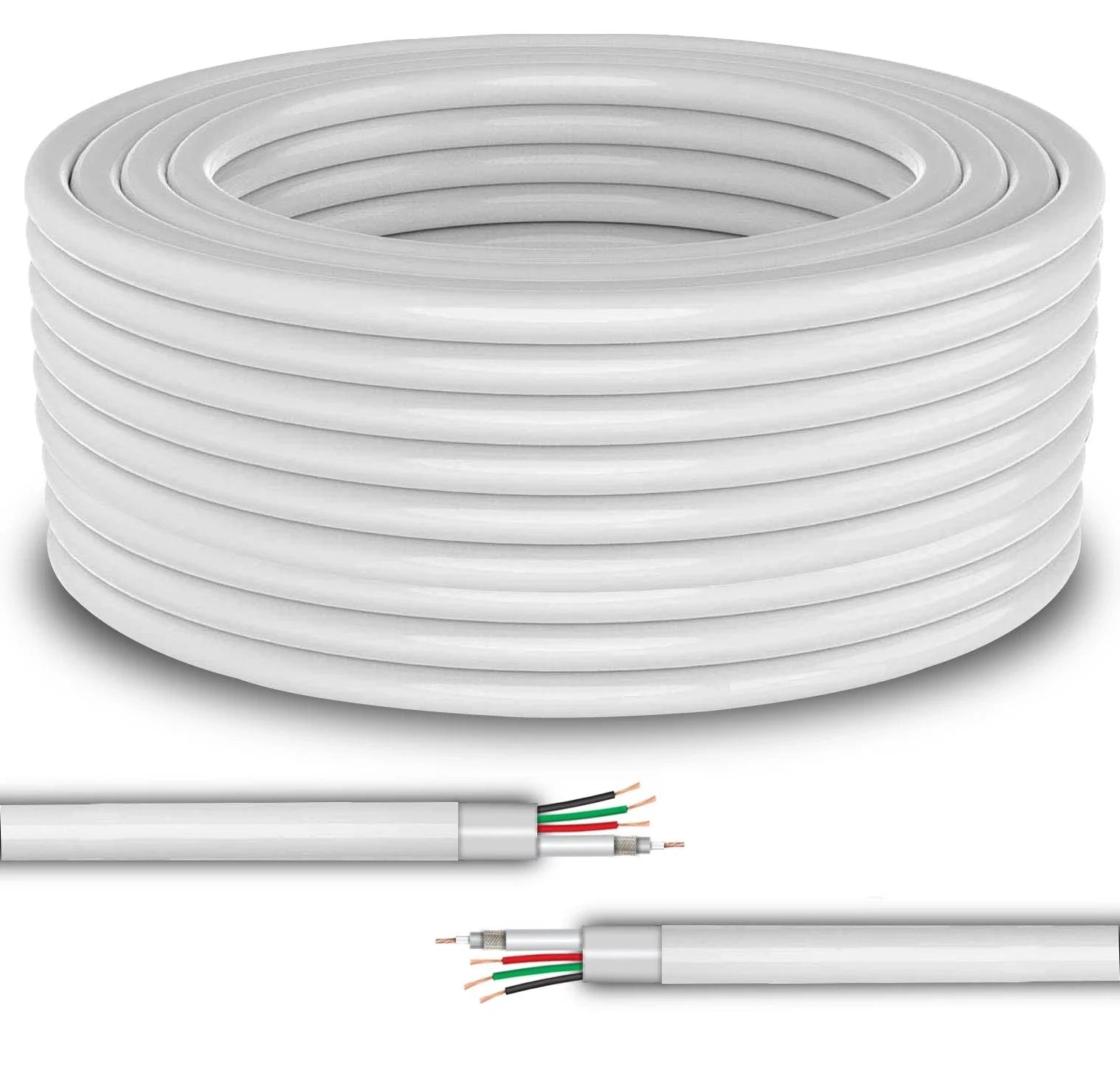 Shop now FEDUS High-Speed 3+1 CCTV Camera Coaxial Cable White