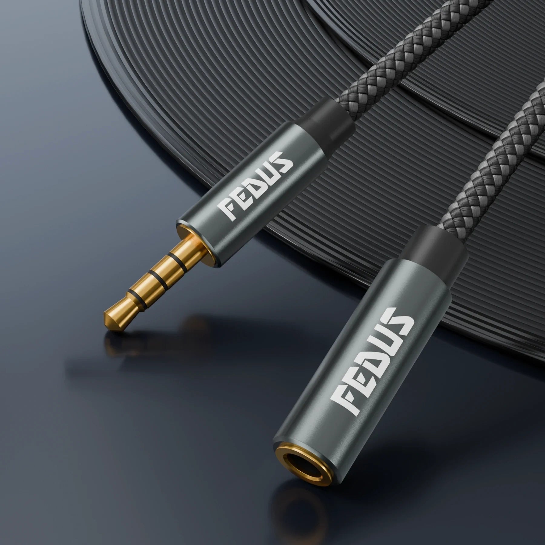 FEDUS 3.5 mm Male to Female 4 Pole Aux Extension Audio Cable