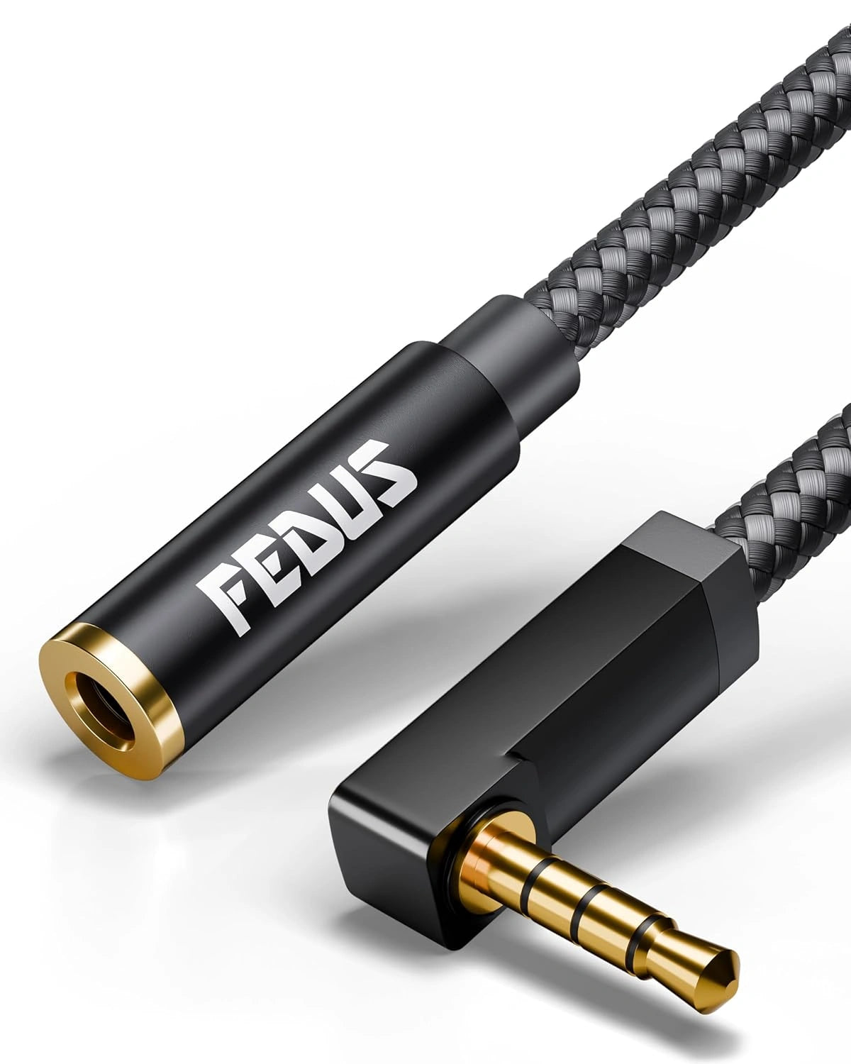 90-Degree 3.5mm Male to Female Aux Extension Cable