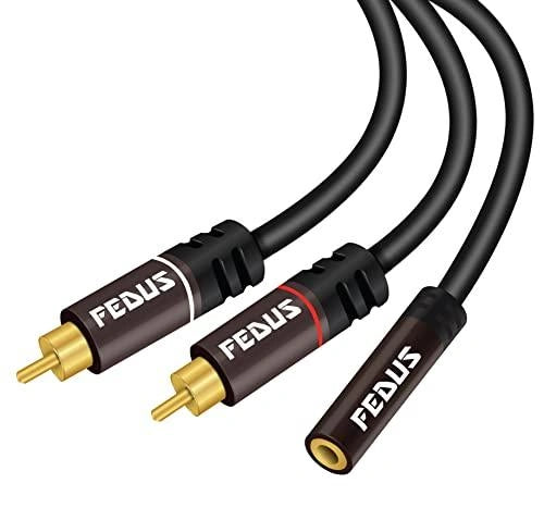 FEDUS RCA to Female 3.5mm Jack 2RCA Male Stereo Audio Cable