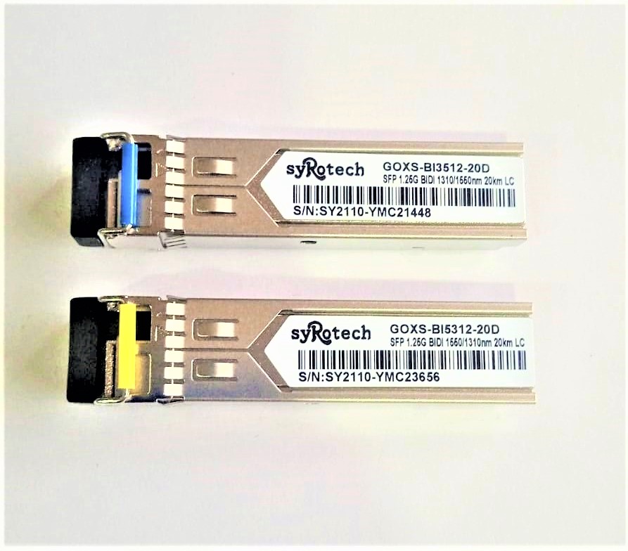 Syrotech 1.25G Bidi SFP 20 KM (1 Pair)-GOXS Bi3512-20D andGOXS-Bi5312-20D) -