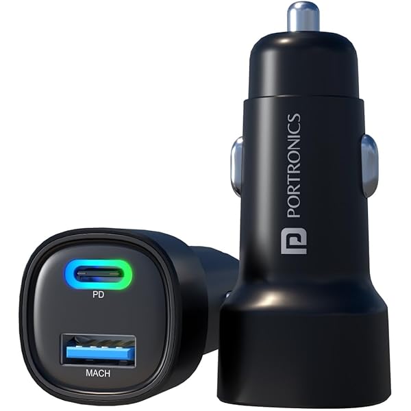 Portronics Car Power 30 Dual Output Fast Car Charger with