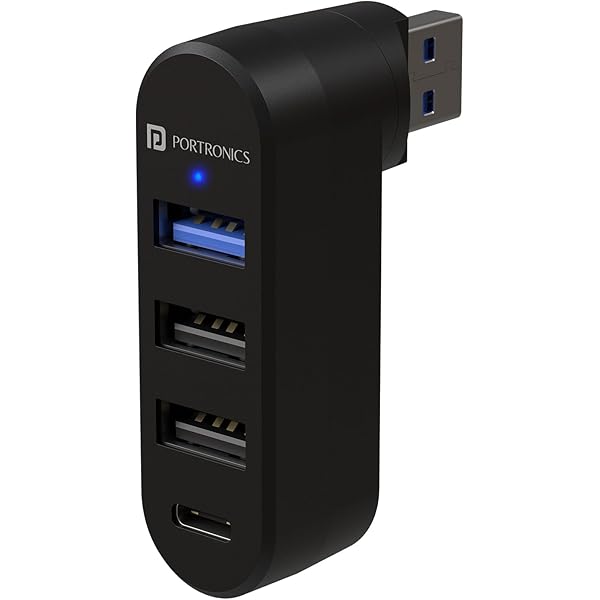 Portronics MPort Spin 4-in-1 USB Hub Dock with Type-C, USB 3.0