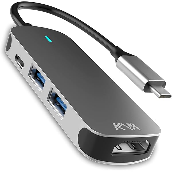 Kapa USB C Type HUB 4 in 1 Adapter, Aluminium Multi Port Dongle