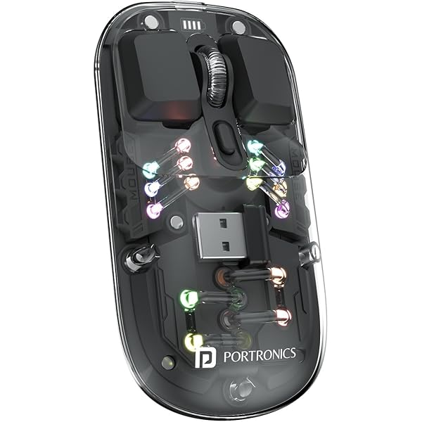 Portronics Toad 5 Transparent Bluetooth Mouse with 2.4 GHz