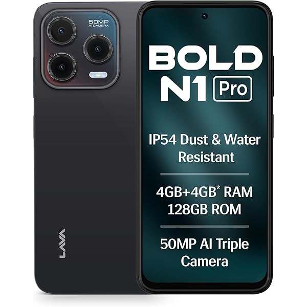 Lava Bold N1 Pro (Stealth Black, 4 GB RAM, 128 GB Storage)|